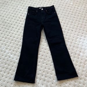Zara black flare cropped jeans
